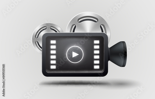 Frame landing page, Design internet video browser template. Windows frame search, webpage. Vector