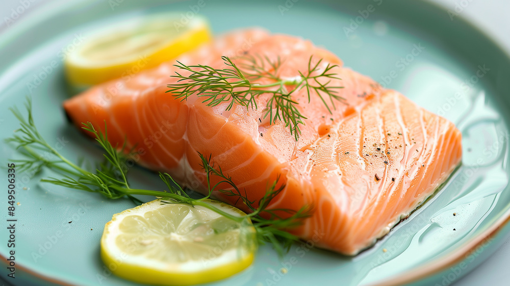 Fillet of Poached Salmon with Lemon and Dill Fillet of Poached Salmon with Lemon and Dill