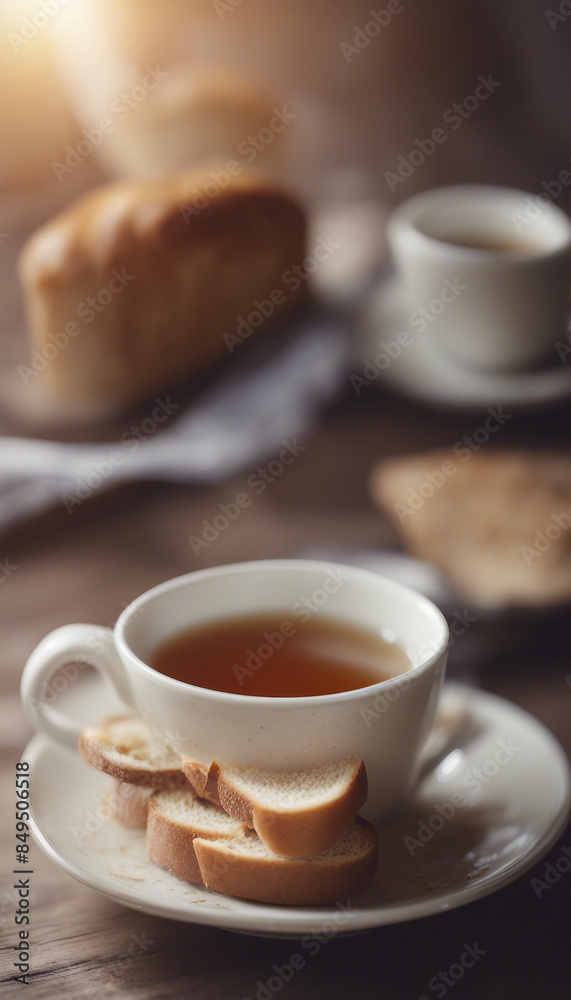 Cup of Tea and Bread Slices Cup of Tea and Bread Slices
