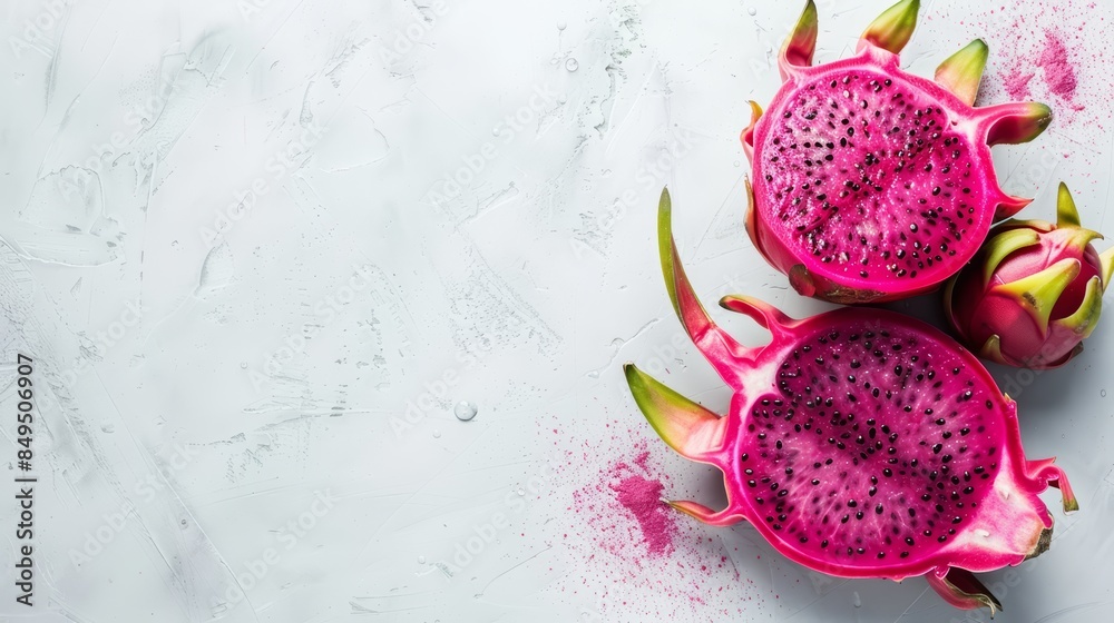 dragonfruit with empty space and top view dragonfruit with empty space and top view