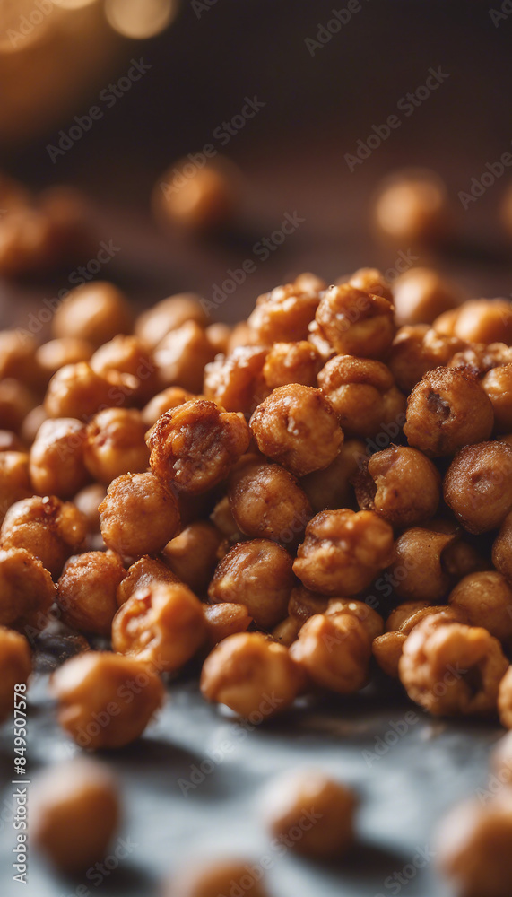 Crunchy roasted chickpeas seasoned with spices Crunchy roasted chickpeas seasoned with spices