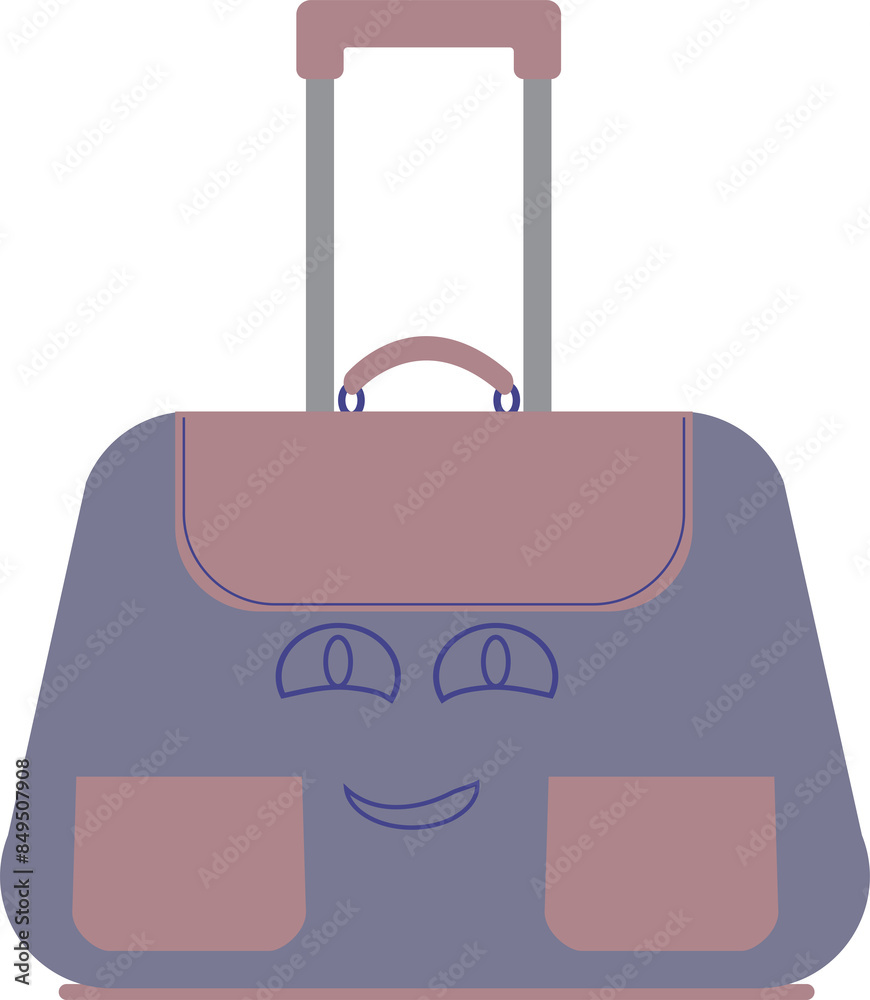 Smiling travel bag for travel design banner advertising. Smiling travel bag for travel design banner advertising.