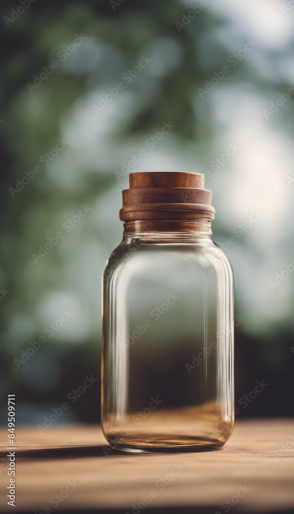 Blank Glass Bottle With Wooden Lid Blank Glass Bottle With Wooden Lid
