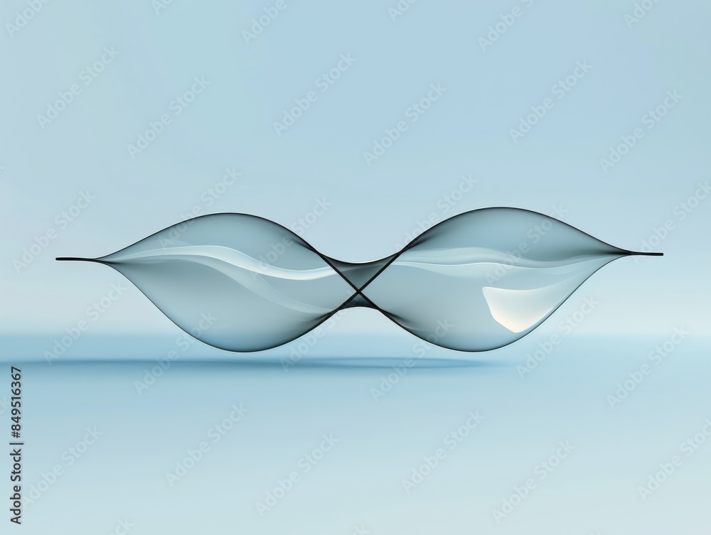 Abstract detailed sound waves levitating in the air with light waves, set against a vibrant blue background. The 3D depiction highlights the dynamic and intricate patterns of the waves.
