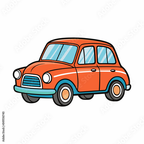 vector illustration of a hand drawn car  Isolated on white background.
