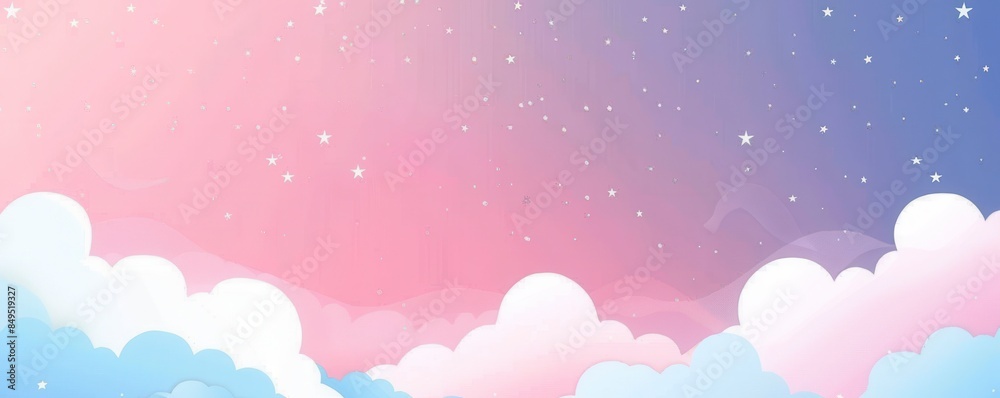 pink and blue cloud with stars in gradient sky pink and blue cloud with stars in gradient sky