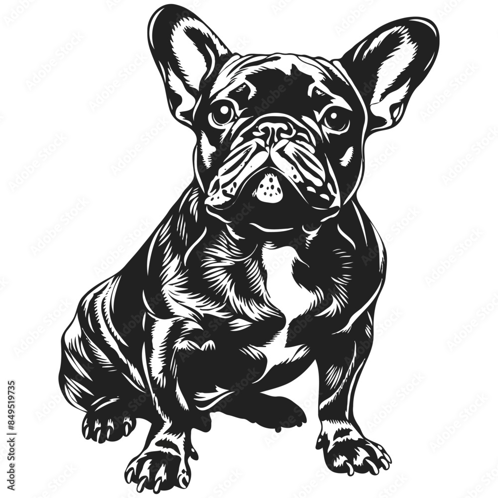 Black and white vector illustration of cute dog Black and white vector illustration of cute dog