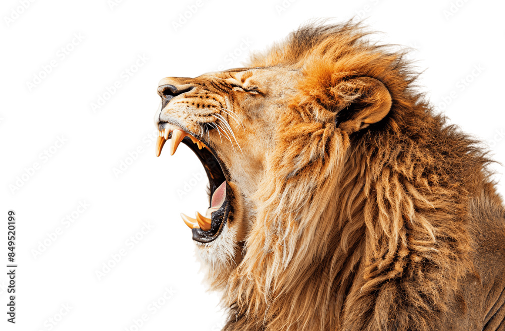 Naklejka premium Angry Lion roar, king of the jungle