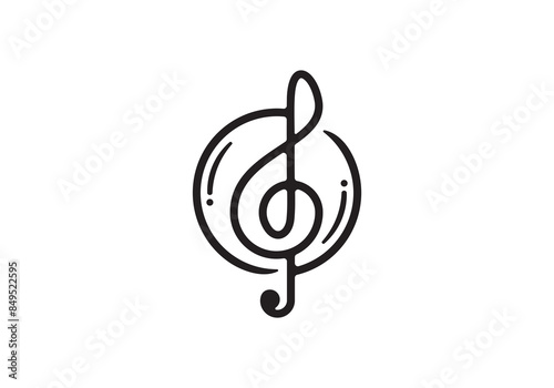 modern music note logo. abstract play music sound recording studio vector design