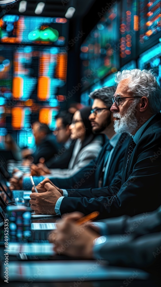 Business People Monitoring Data. Business Background