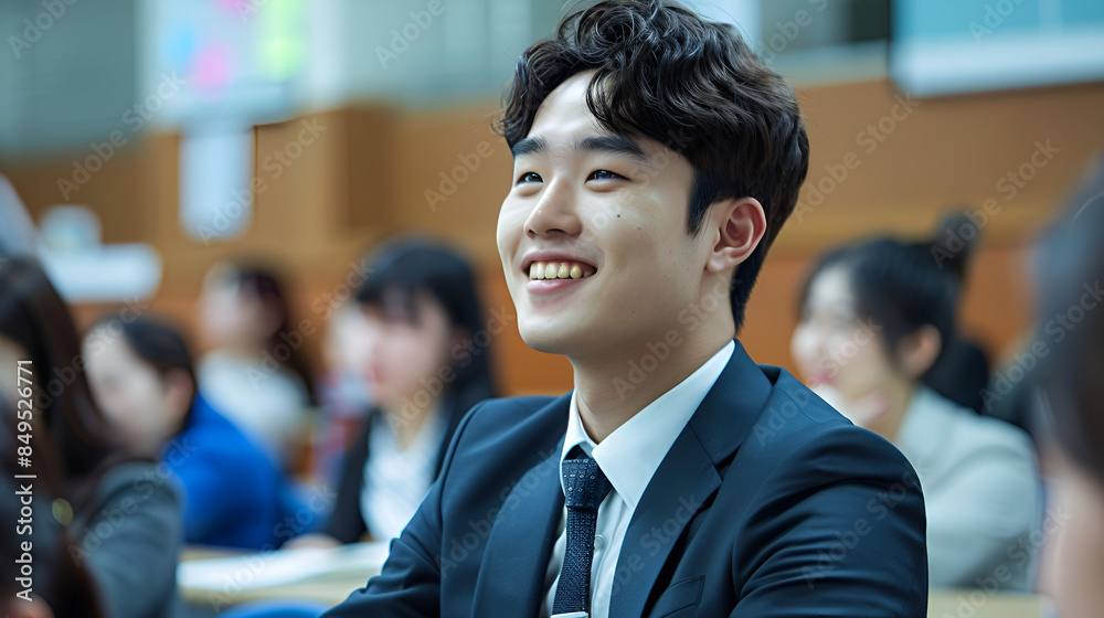 Fototapeta premium asian student man wearing a suit