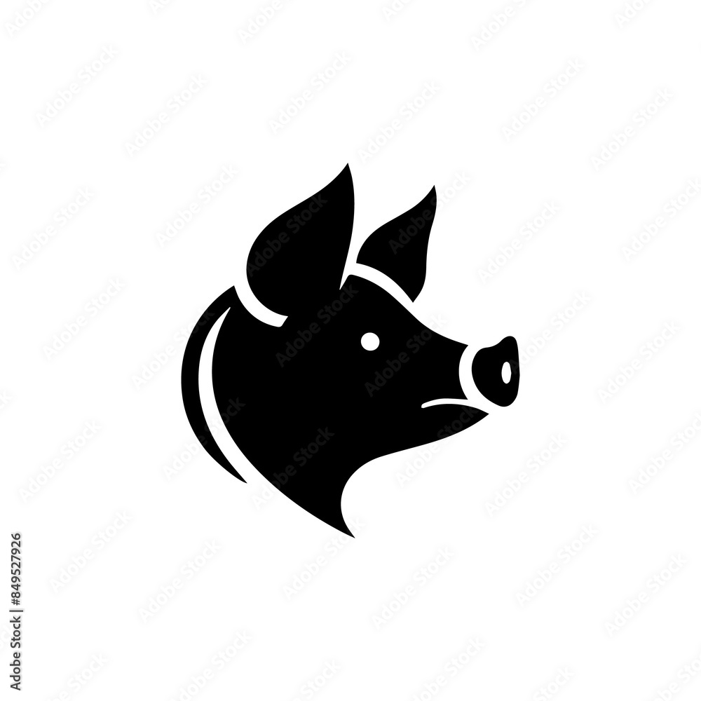 Illustration of Hog head icon silhouette design Illustration of Hog head icon silhouette design