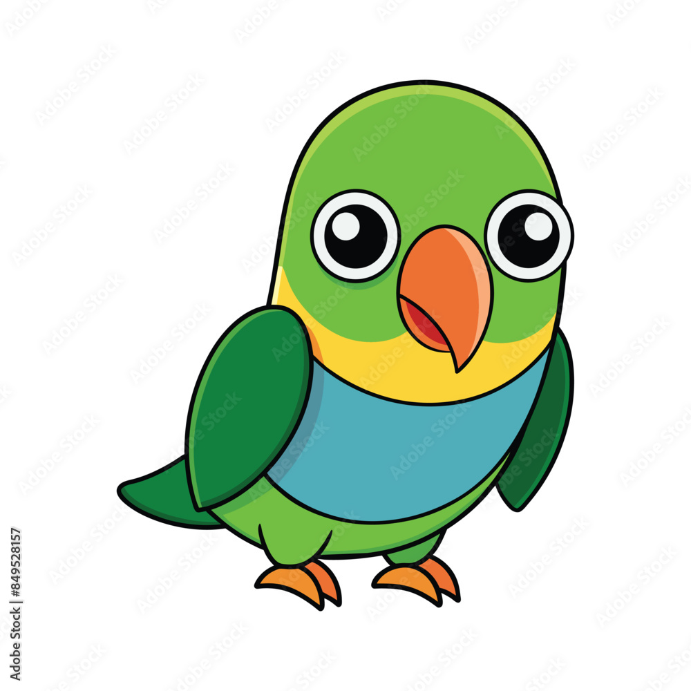 Obraz premium cartoon green bird