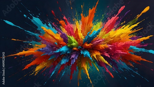 Color Surge: Dynamic Explosion in Paint
