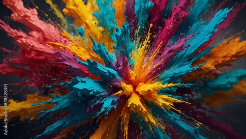 Rainbow Explosion: Colorful Abstract Art