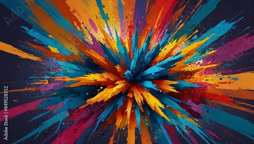Abstract Color Surge: Dynamic Paint Splash