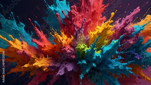 Vivid Vibes: Explosive Abstract Painting