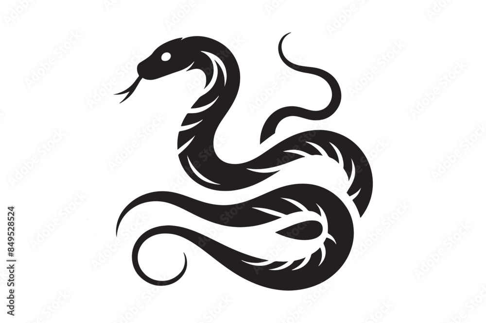 Fototapeta premium Snake Silhouette Vector Illustration