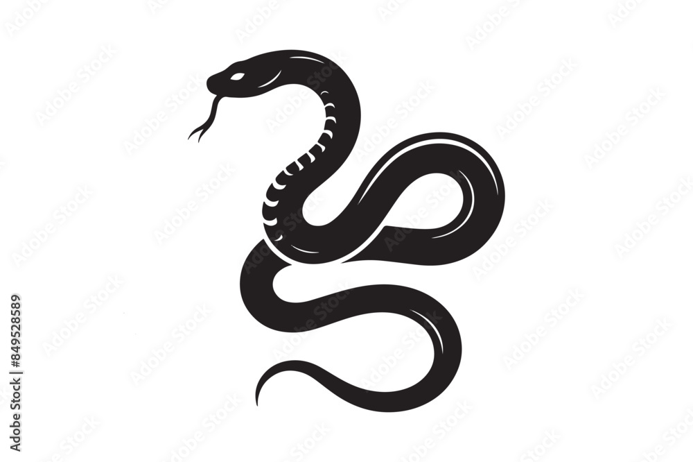 Obraz premium Snake Silhouette Vector Illustration