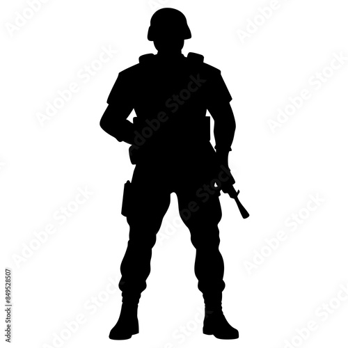 One soldier silhouette vector illustration