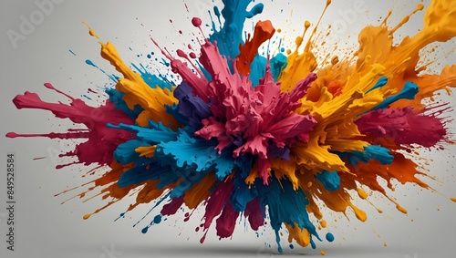 Paint in Motion: Dynamic Color Explosion