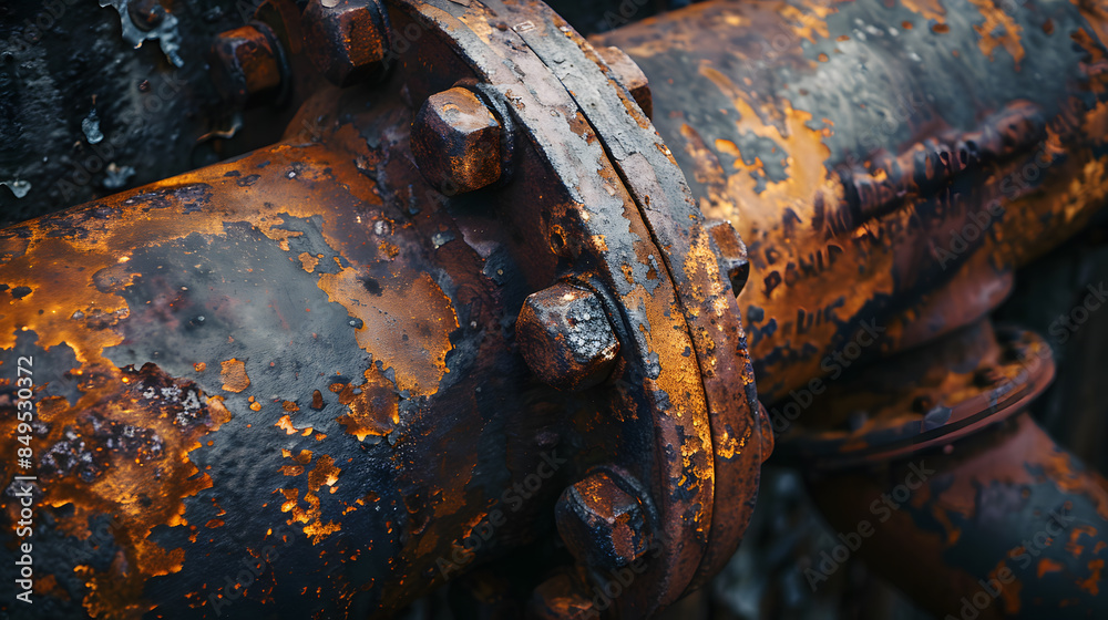 A rusty pipe with a metal cap on top A rusty pipe with a metal cap on top