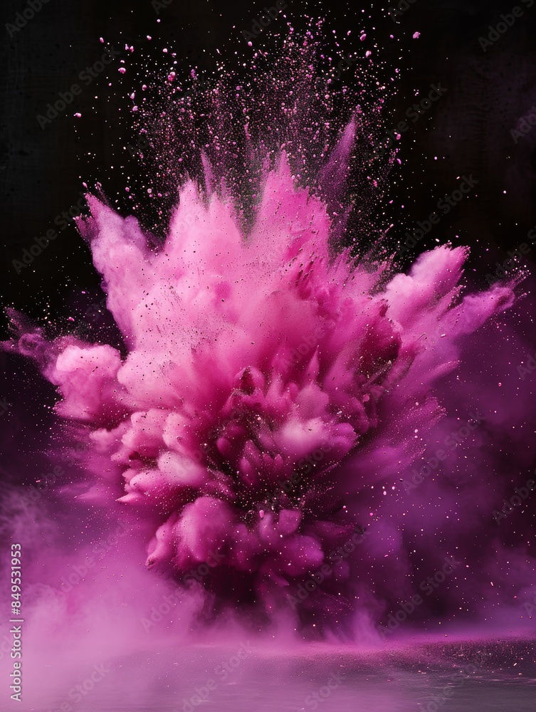 A pink explosion of smoke and powder A pink explosion of smoke and powder