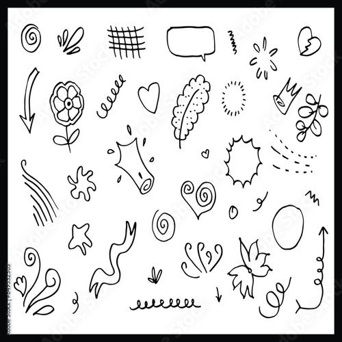 Hand Drawn, Doodle Art, Vector Illustration, Design Elements, Decoration resources, Graphic design resources, line arts, graphic lines, line art illustration,
graphic illustrations, doodles