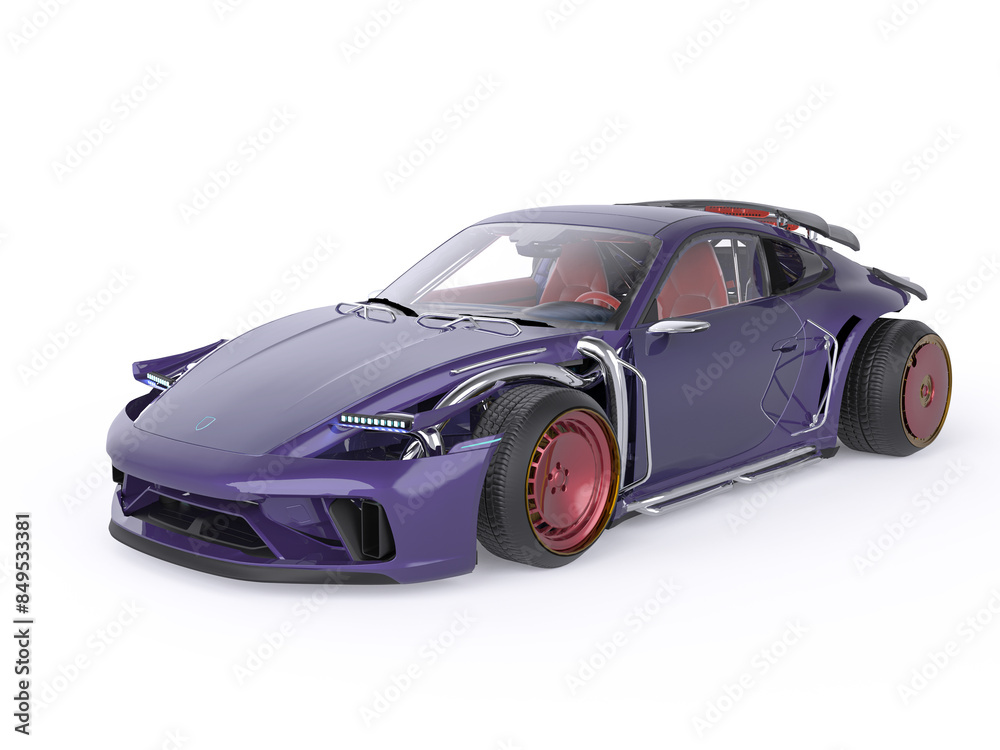 non branded cyber car in white background non branded cyber car in white background