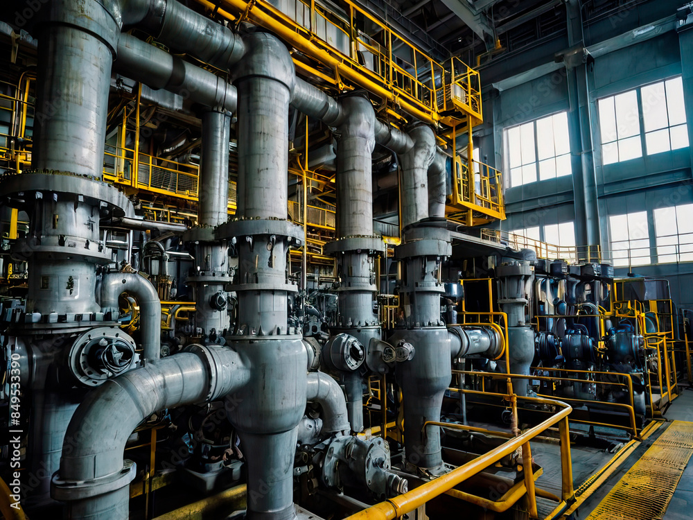 Default View of water pumps within a large power plant emphasi Default View of water pumps within a large power plant emphasi