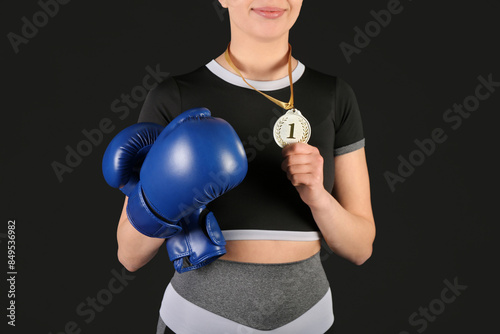 Female boxer with first pla...