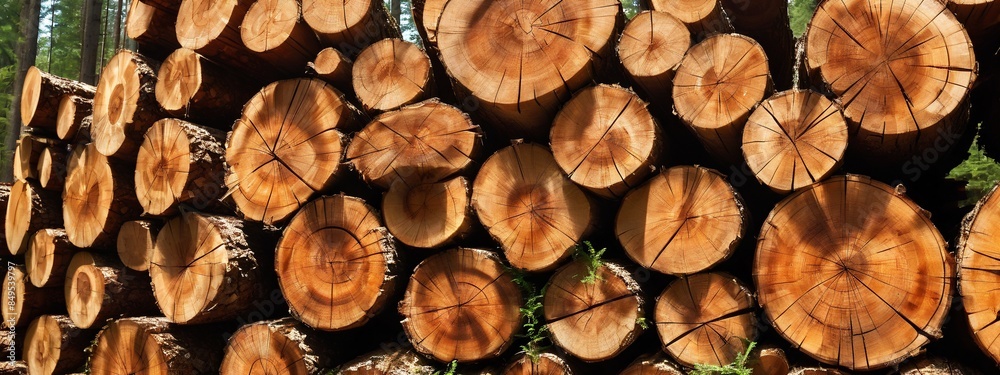 Cross section of tree stumps, banner. Wooden tree background. Natural wooden logs background. Wooden logs, panoramic. Cross section of tree stumps, banner. Wooden tree background. Natural wooden logs background. Wooden logs, panoramic.