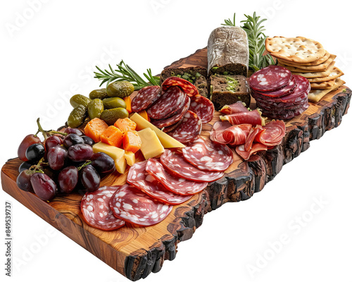 Handcrafted Charcuterie Board, Artistic, Still Life Photography, Appetizer photo