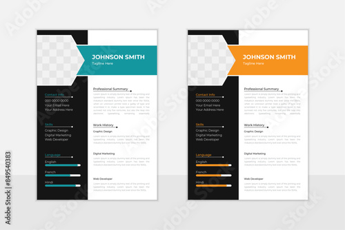Professional Resume/CV Design template Vector Design