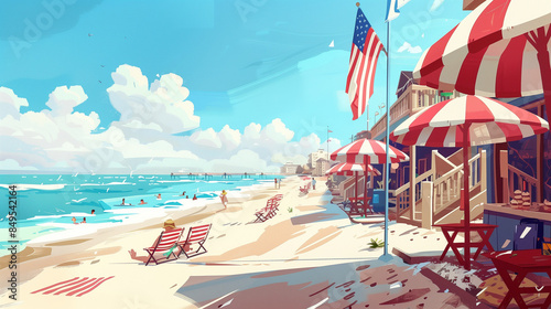 american flag 4th of july holiday celebration summer holiday on the beach