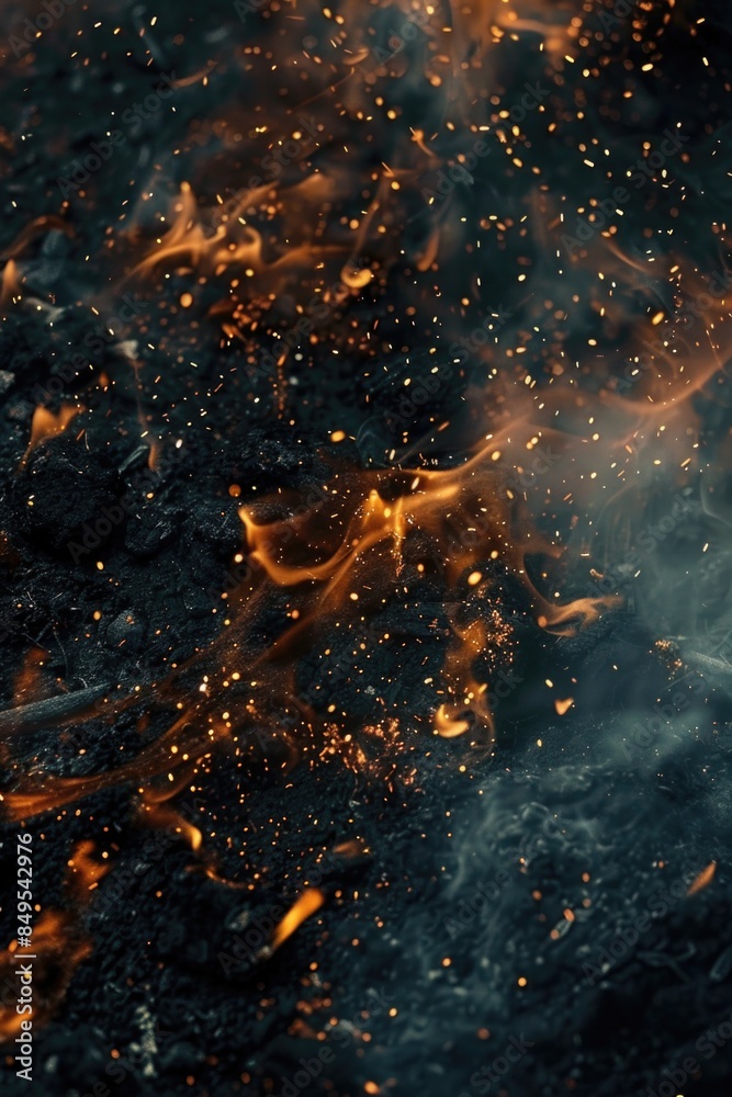 Fire on Black Surface Fire on Black Surface