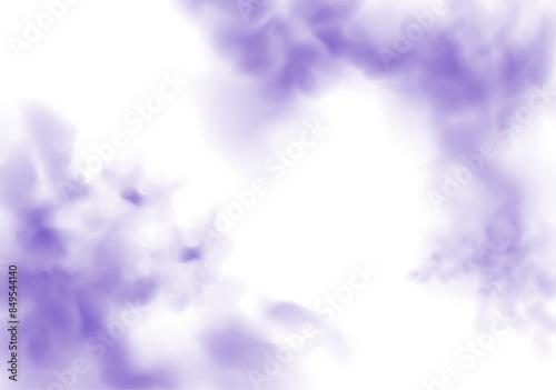 Fog or smoke isolated transparent special effect in purple color PNG format. Cutout pure white cloud transparent background special effect 3d illustration.	