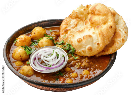 PNG Chole bhature food curry bread