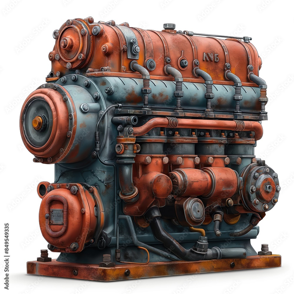 Heavy old engine. Illustration On The Theme Of Industry And Industry, Objects And Technology. Generative AI
Heavy old engine. Illustration On The Theme Of Industry And Industry, Objects And Technology. Generative AI