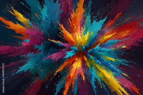 Color Fusion Explosion: Vibrant Artistic Display