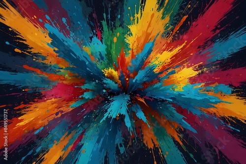 Abstract Color Rush: Energetic Paint Splashes