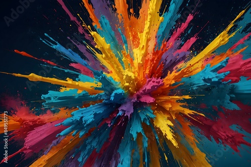Kaleidoscope Burst: Colorful Paint Explosion