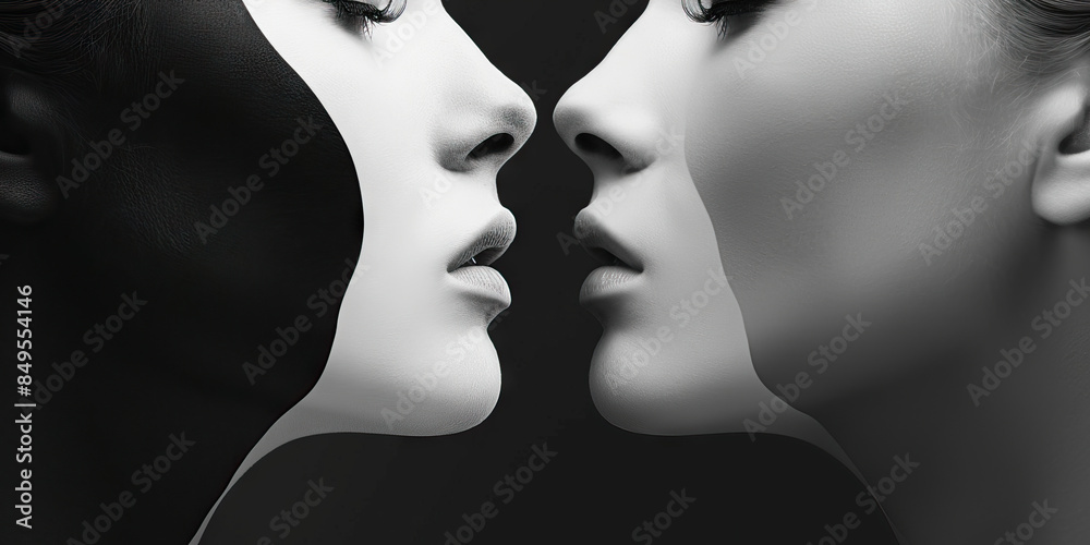 Fototapeta premium Monochrome and Minimalist: Black and white or grayscale colors are often used in minimalist designs to create a sense of elegance and sophistication. They are commonly seen in high-end fashion events,