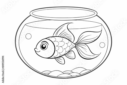 Fish glass fishbowl aquarium vector illustration