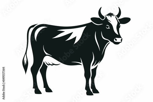 cow silhouette vector illustration © Creative design zone