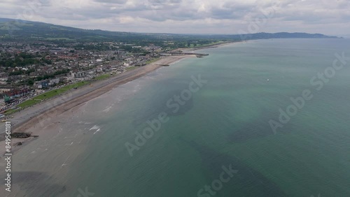 Aerial Serenity: Blue Sea, City Views, and Greenery in Bray