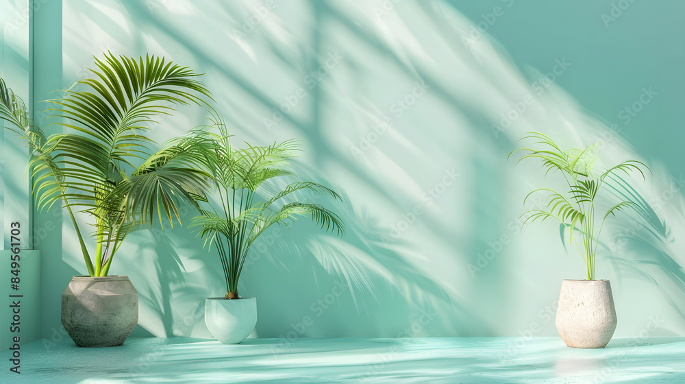 Obraz premium A leafy green plant with a blue sky background