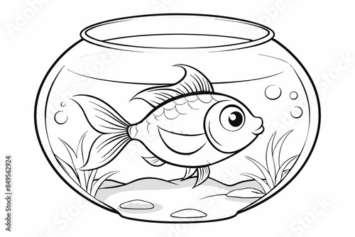 Fish glass fishbowl aquarium vector illustration