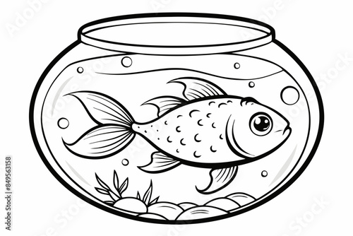 Fish glass fishbowl aquarium vector illustration