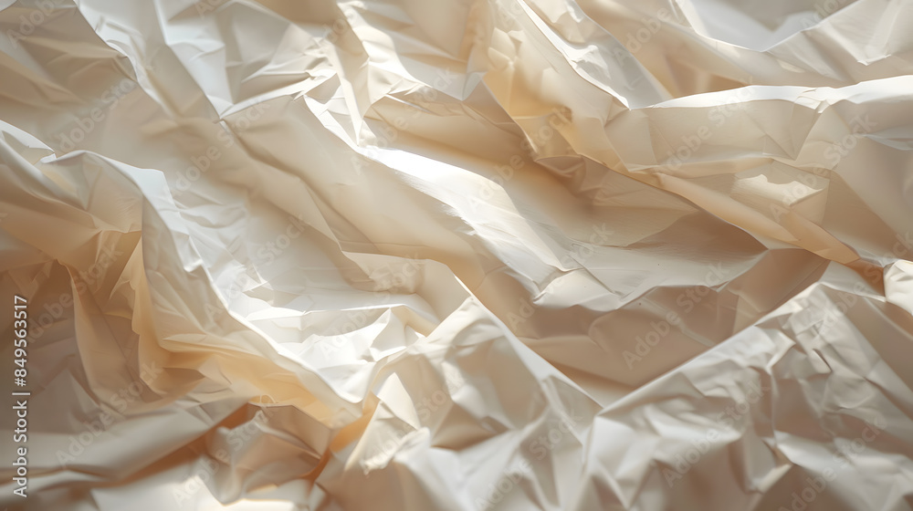 A white paper with a lot of wrinkles and creases A white paper with a lot of wrinkles and creases